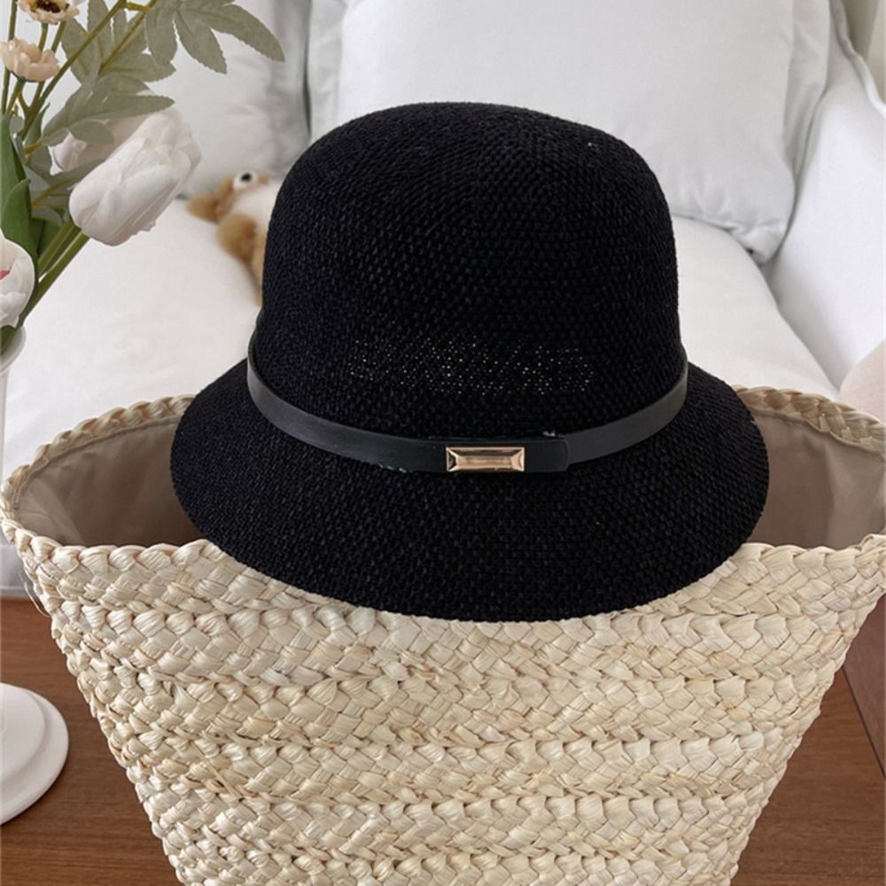 Korean PU Leather Belt Women S - Bucket Hat Straw avis et prix