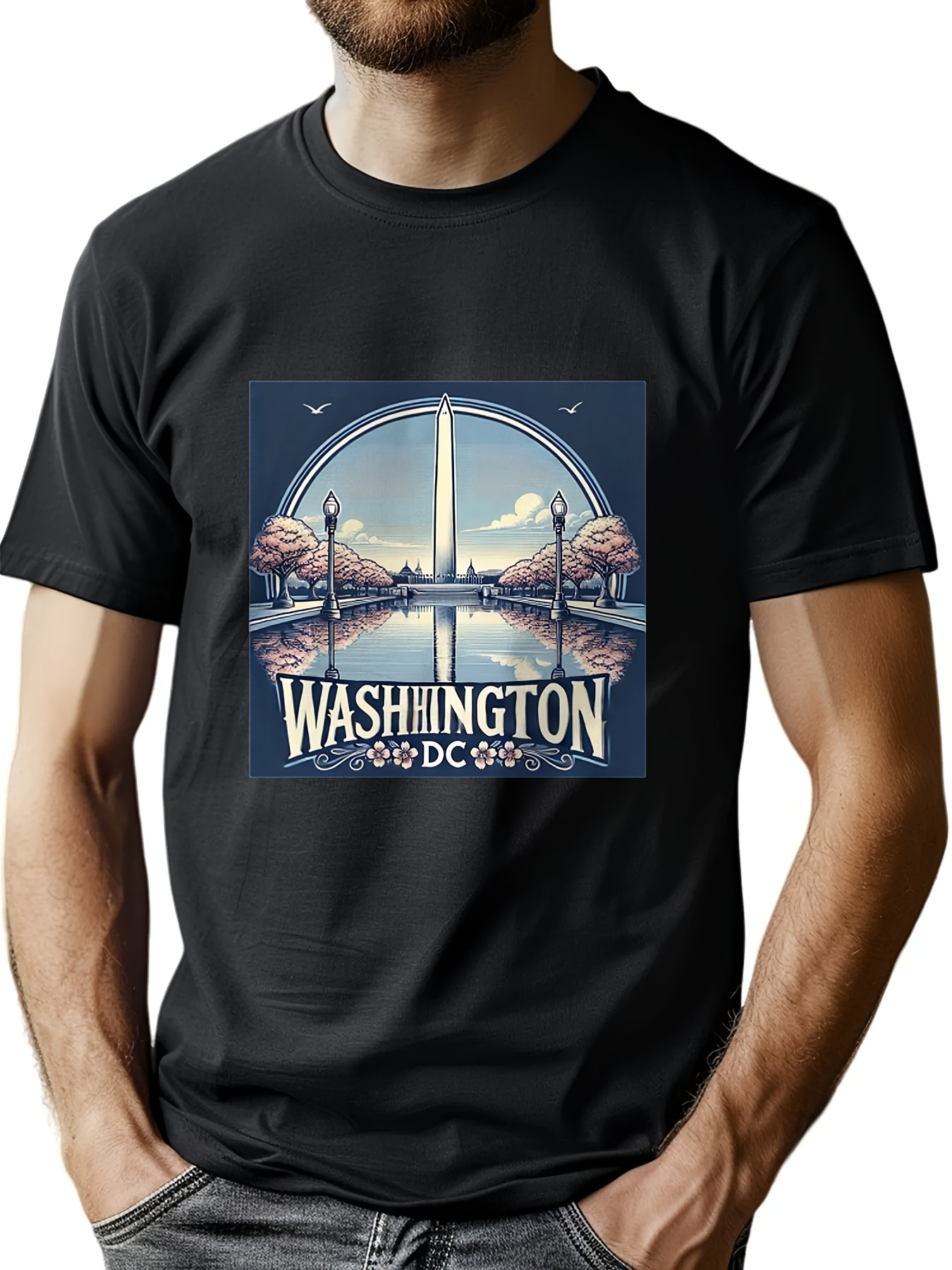 Men's Washington DC Skyline Gr - Tee Graphic Print avis et prix