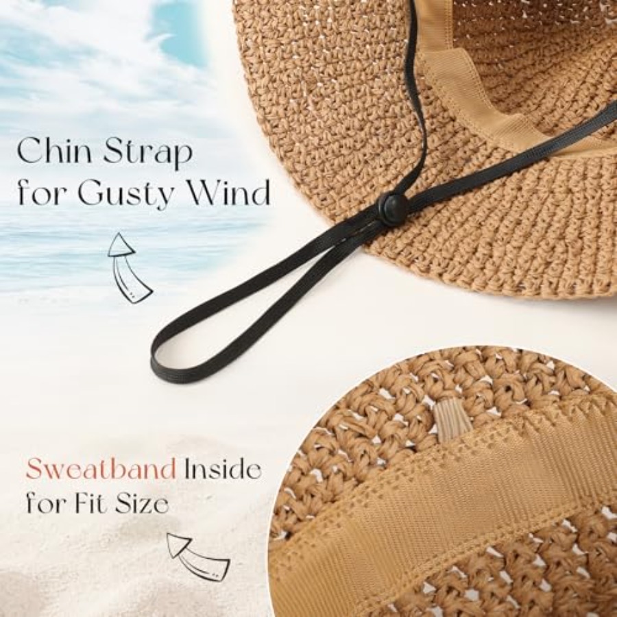 Beach Sun Hats for Women, Stra - Packable Hat Nylon avis et prix