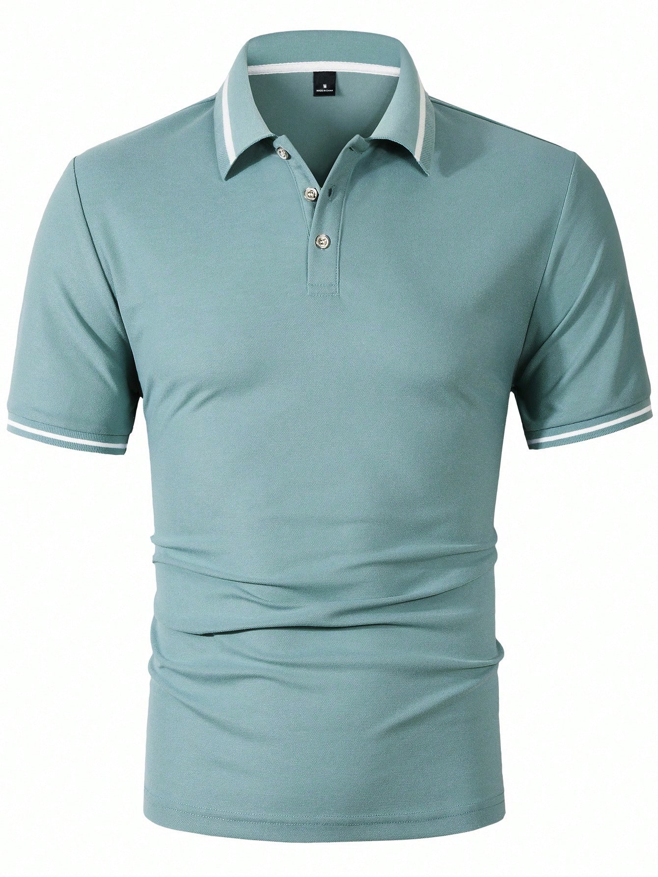 Men's Light Teal Short Sleeve  - Polo Shirt Pique avis et prix