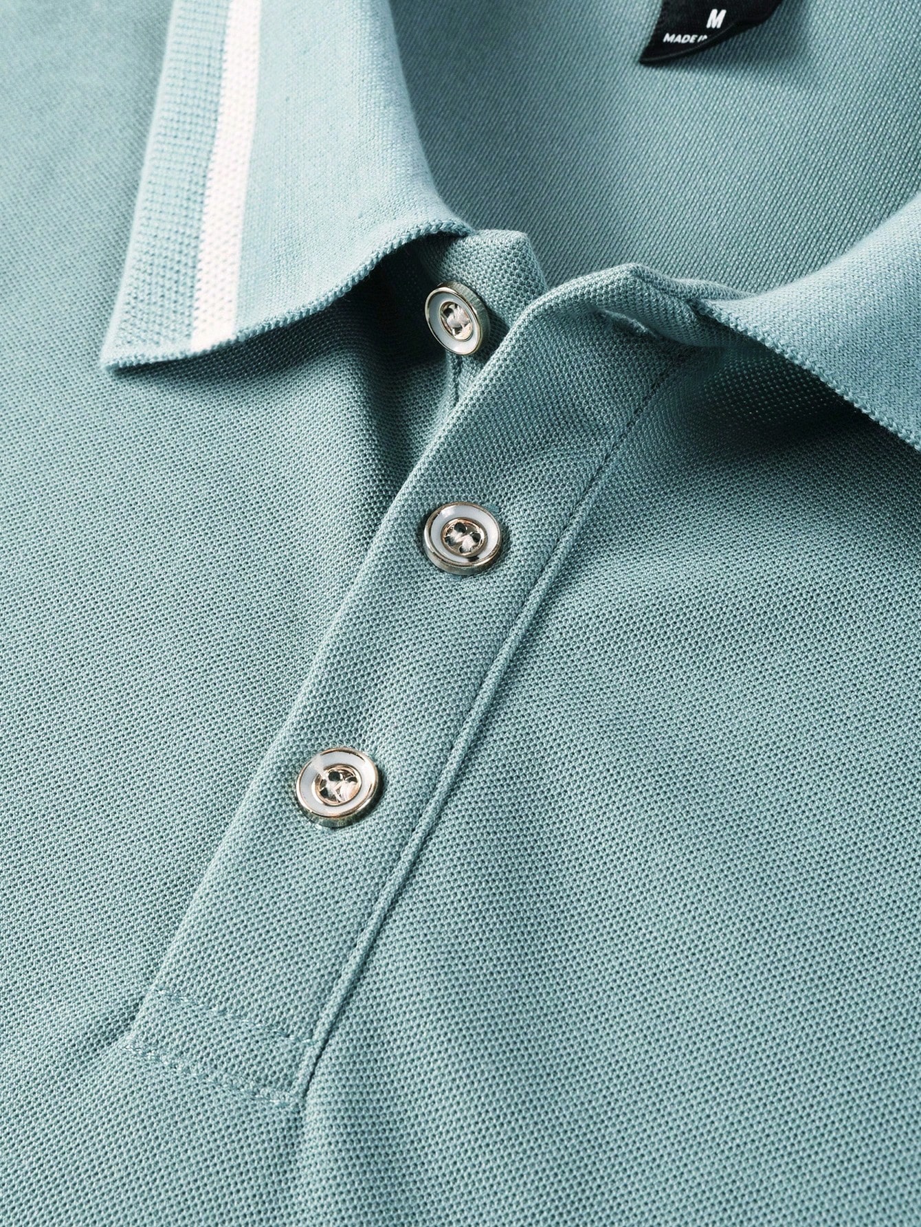 Men's Light Teal Short Sleeve  - Polo Shirt Pique avis et prix
