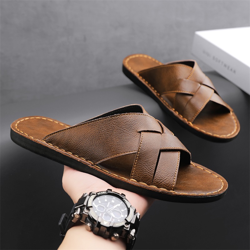Genuine Leather Men Casual San - Flip Flop Leather Men avis et prix