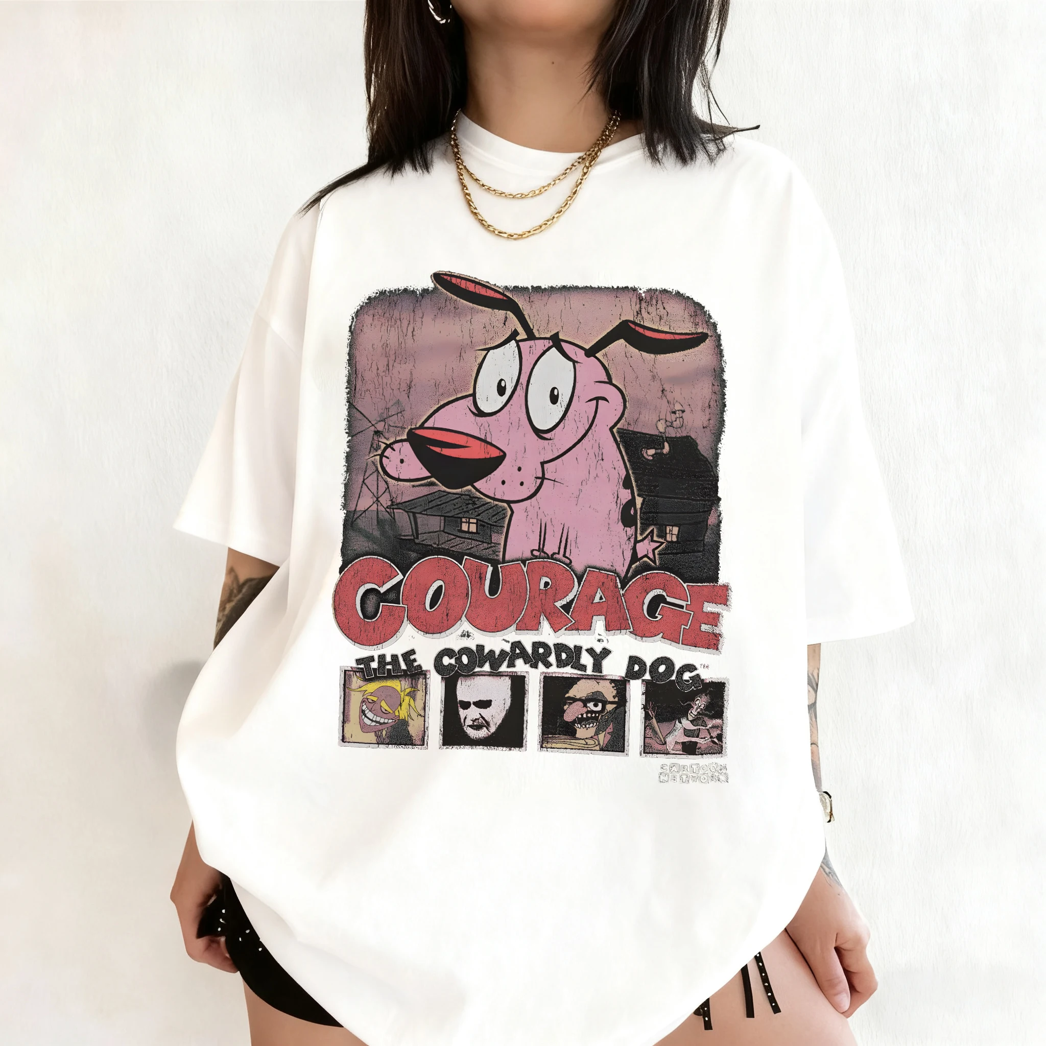 Summer Vintage Courage The Cow - Tee Graphic Print avis et prix