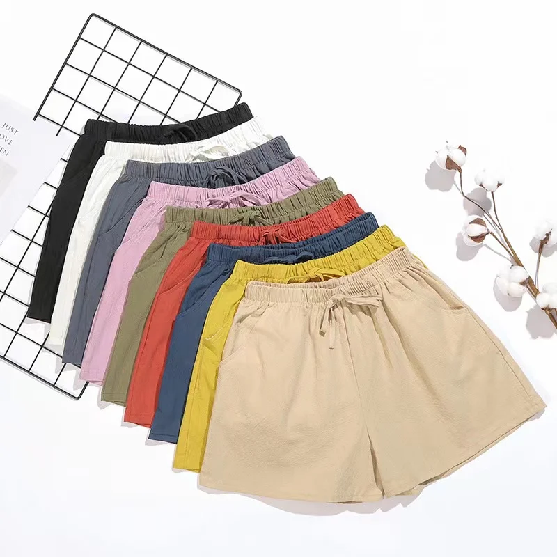 2024 New Summer Cotton Linen B - Short Linen Drawstring avis et prix