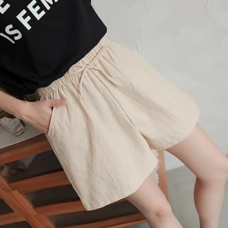 2024 New Summer Cotton Linen B - Short Linen Drawstring avis et prix