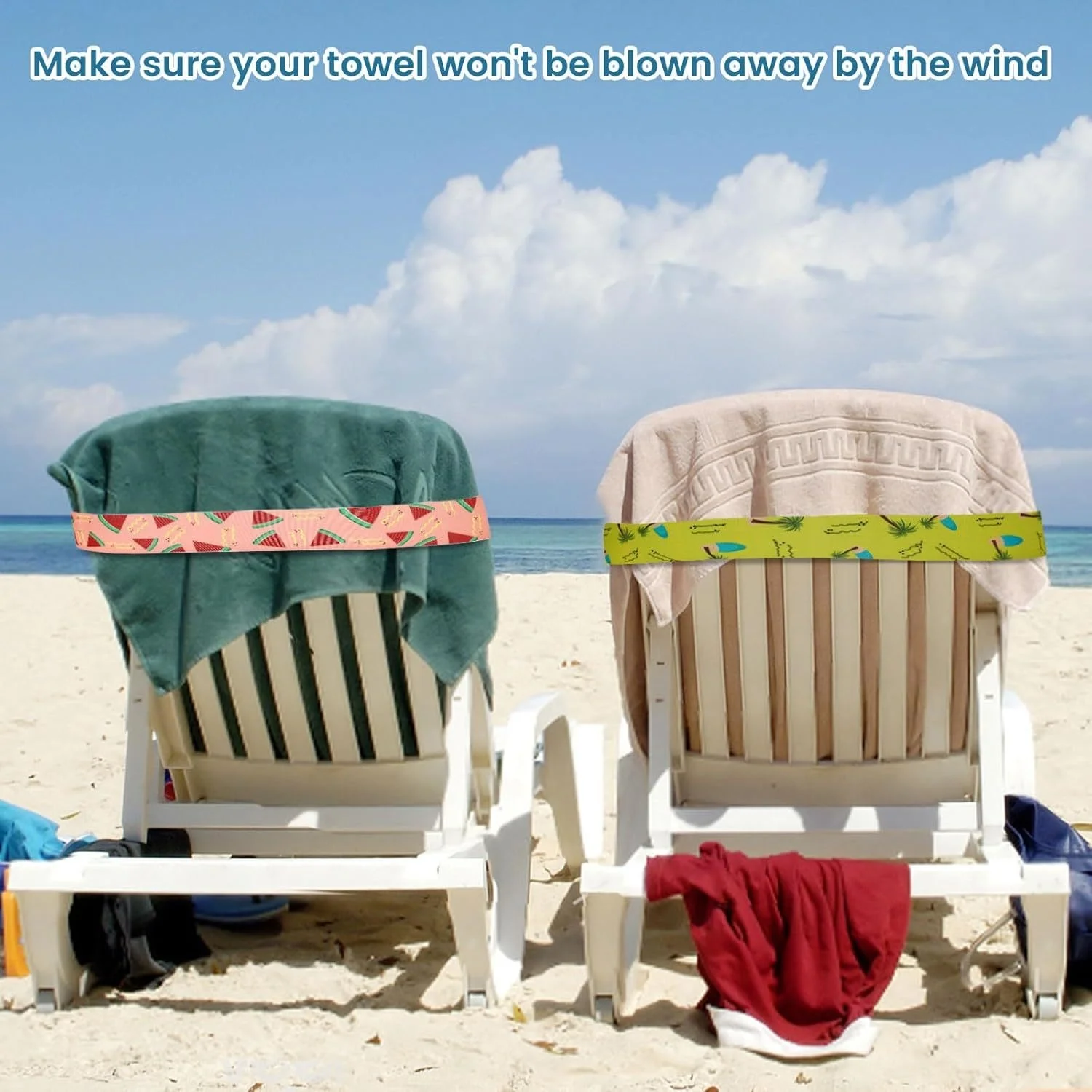 5Pcs  Large Towel Bands for Be - Beach Towel Large avis et prix