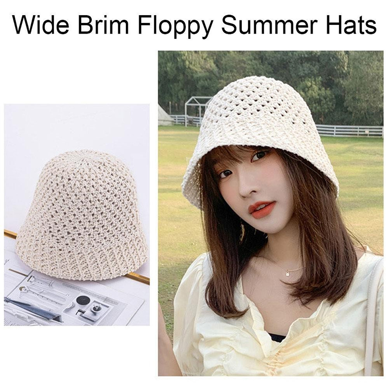 New Girls Sun Hat Wide Brim Fl - Bucket Hat Straw avis et prix