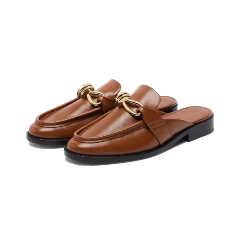 Metal Buckle Half Slippers For - Flip Flop Leather Men avis et prix