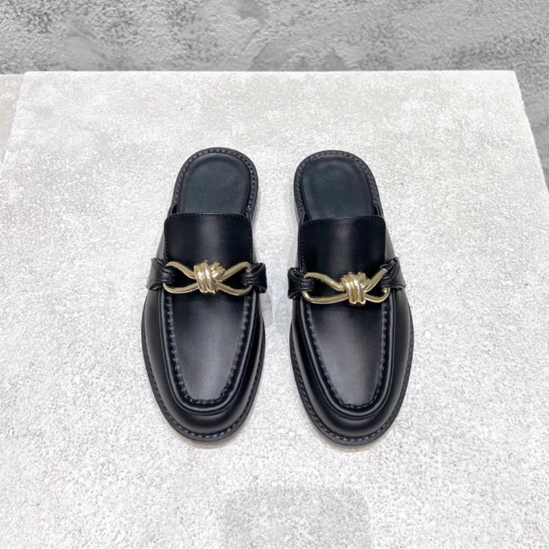 Metal Buckle Half Slippers For - Flip Flop Leather Men avis et prix
