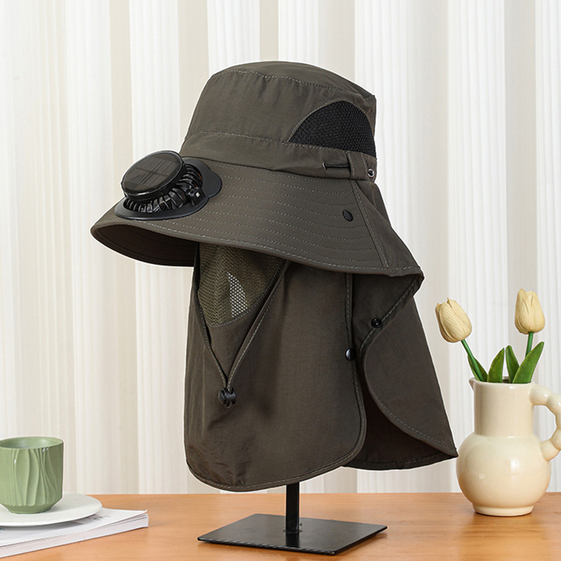 Men Solar Fan Hat Wide Brim UP - Bucket Hat Straw avis et prix