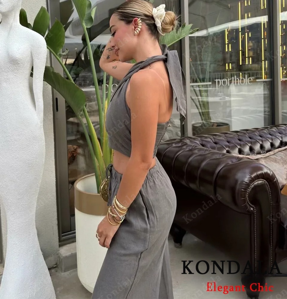 KONDALA Sexy Casual Crossover  - Short Linen Drawstring avis et prix