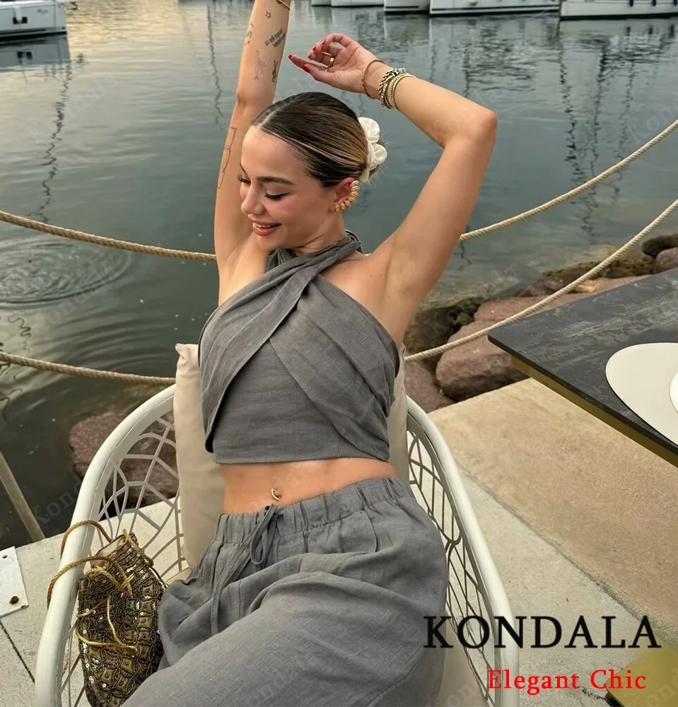 KONDALA Sexy Casual Crossover  - Short Linen Drawstring avis et prix
