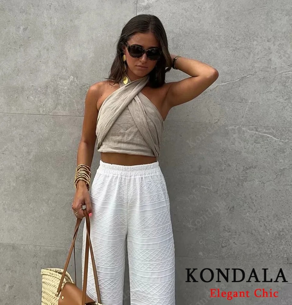 KONDALA Sexy Casual Crossover  - Short Linen Drawstring avis et prix