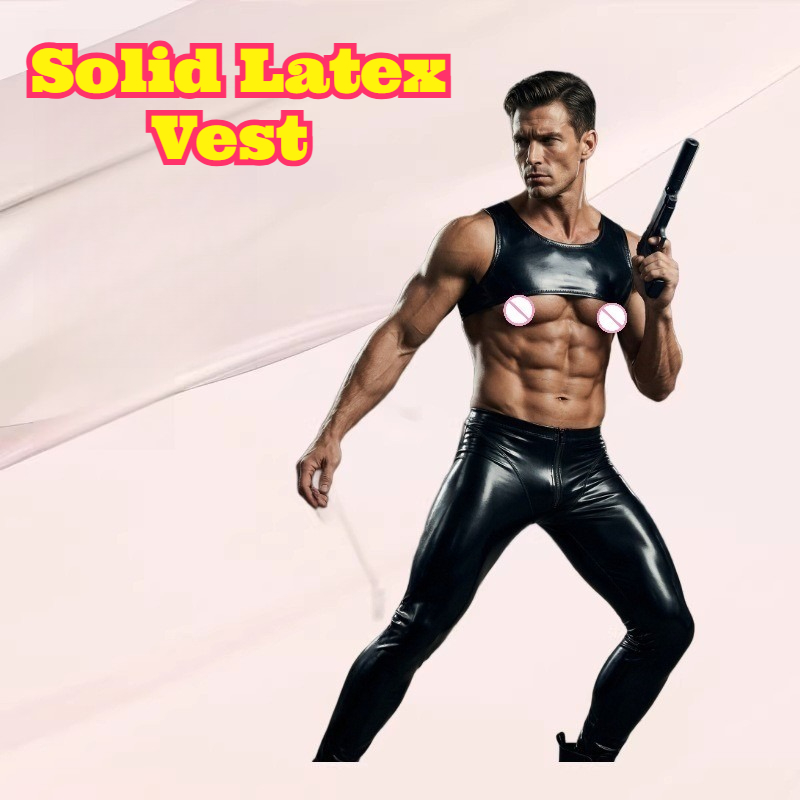 Solid Latex Vest Tight Short T - Tank Top Muscle avis et prix
