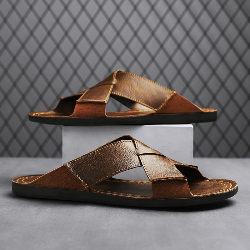 Fashion Genuine Leather Men Sl - Flip Flop Leather Men avis et prix