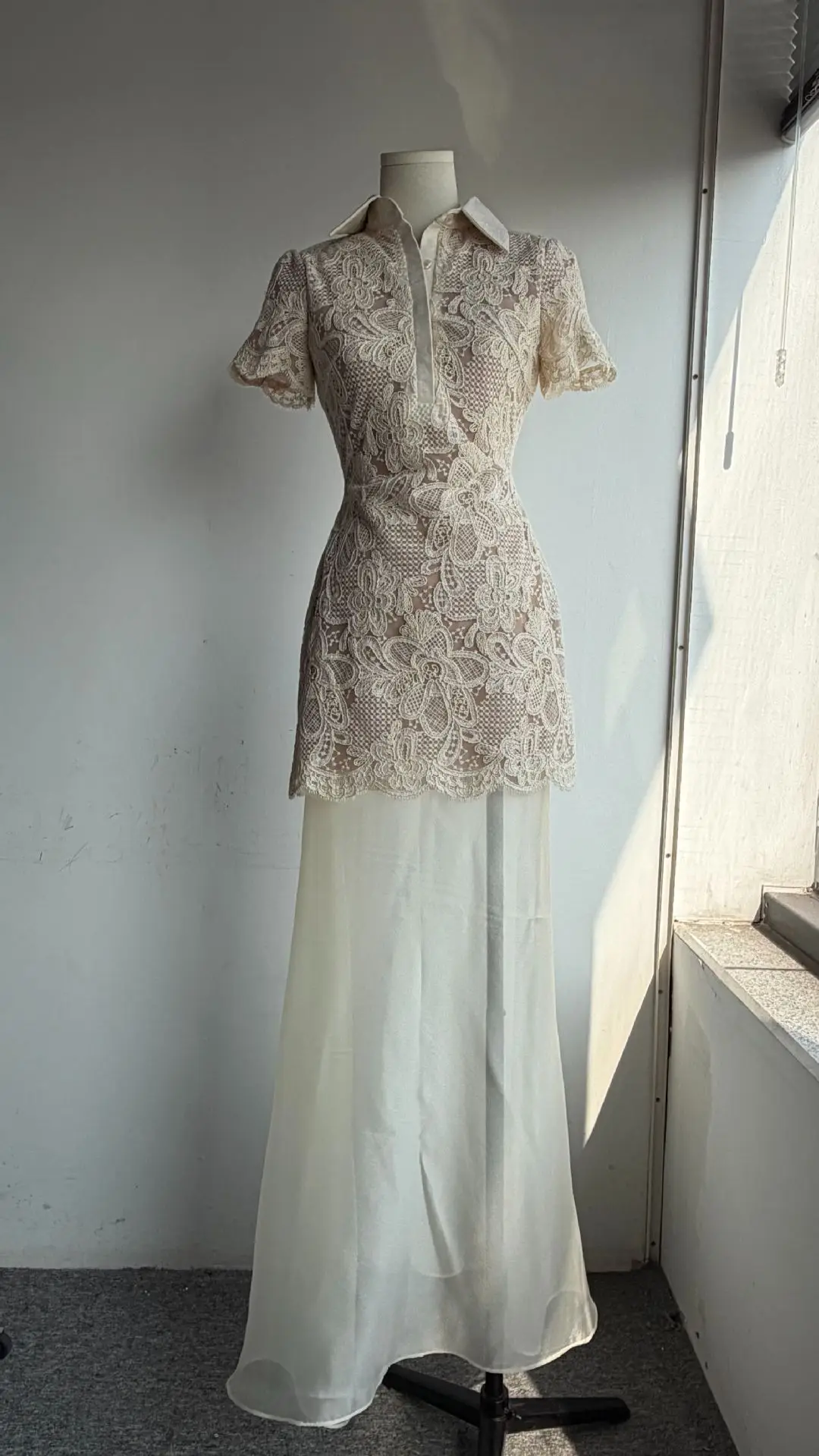 Vintage High Collar Short Slee - Resort Shirt Floral avis et prix