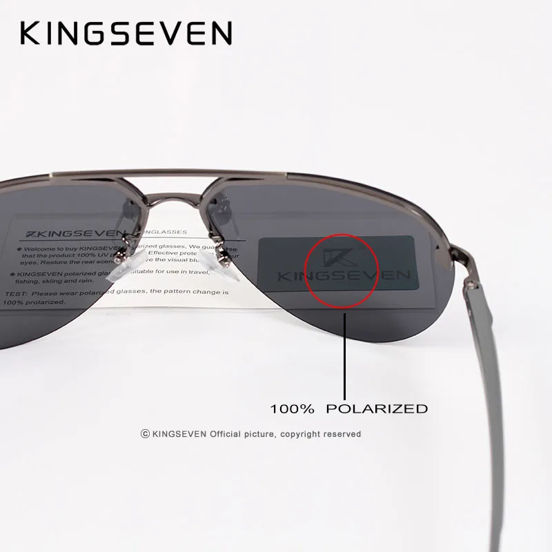 KINGSEVEN  Rimless Pilot Sungl - Sunglasses Aviator Polarized avis et prix