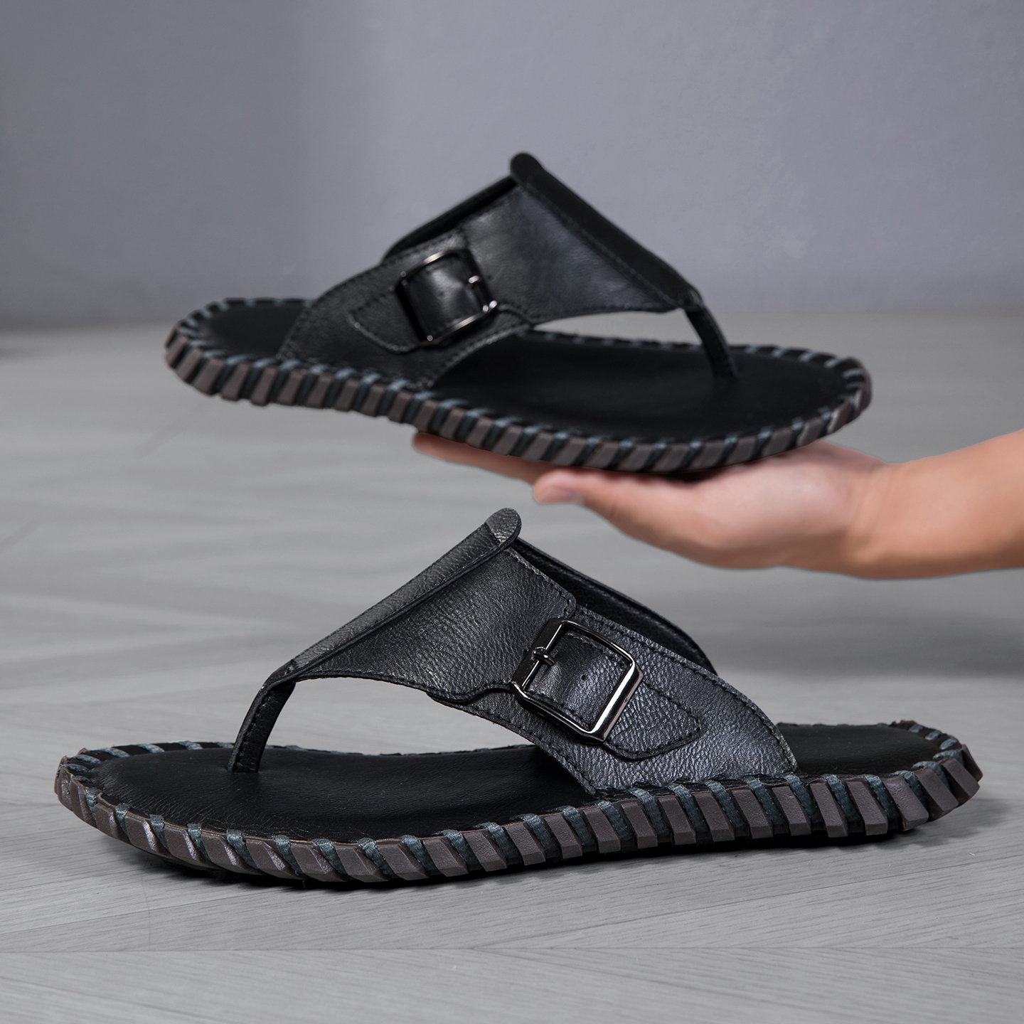 2026 Summer New Men's Plus Siz - Flip Flop Leather Men avis et prix