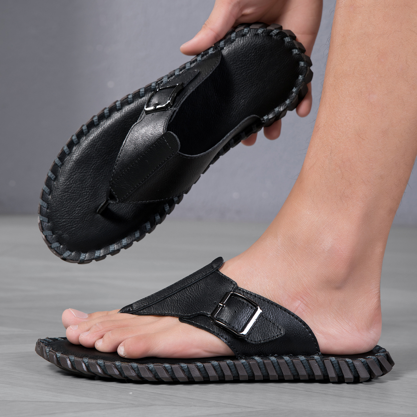 2026 Summer New Men's Plus Siz - Flip Flop Leather Men avis et prix