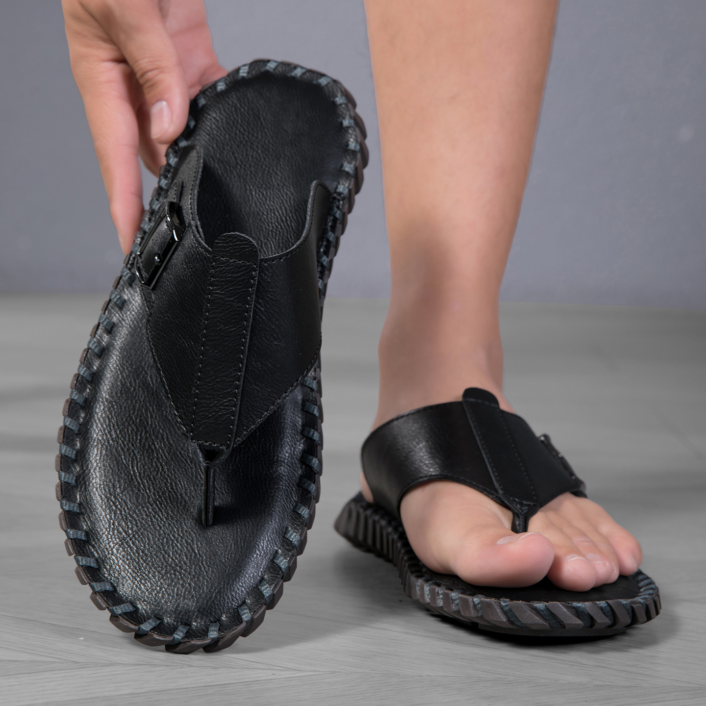 2026 Summer New Men's Plus Siz - Flip Flop Leather Men avis et prix