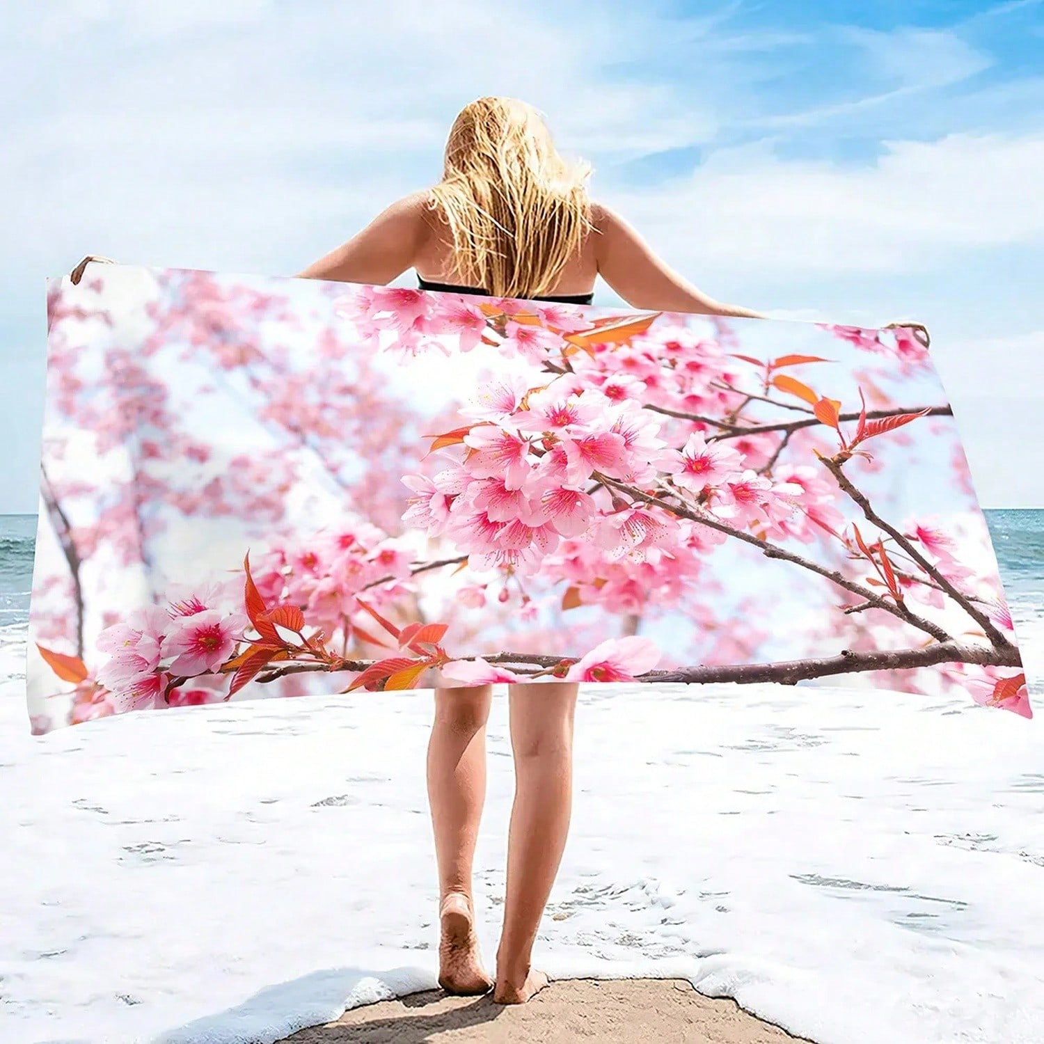 Pink Ry Bloms Sand Free Beach  - Beach Towel Large avis et prix