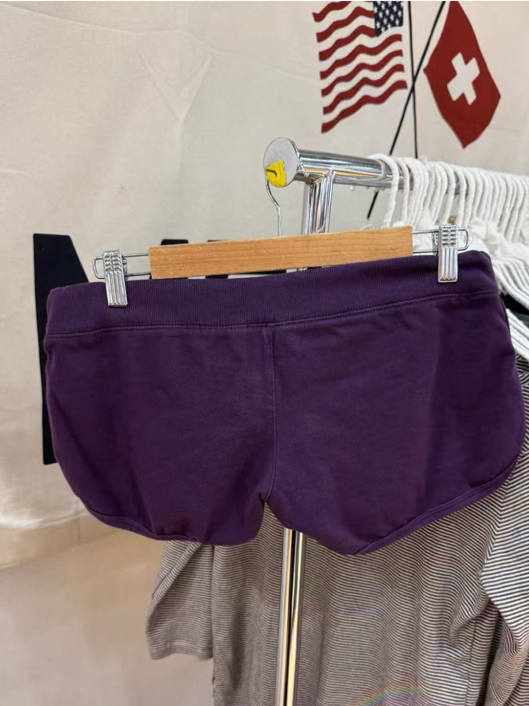 Purple Cotton Short Pant Women - Short Linen Drawstring avis et prix