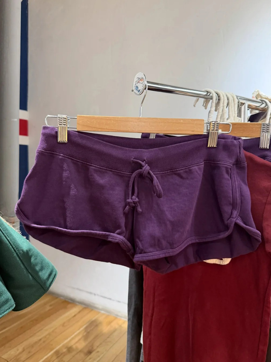 Purple Cotton Short Pant Women - Short Linen Drawstring avis et prix