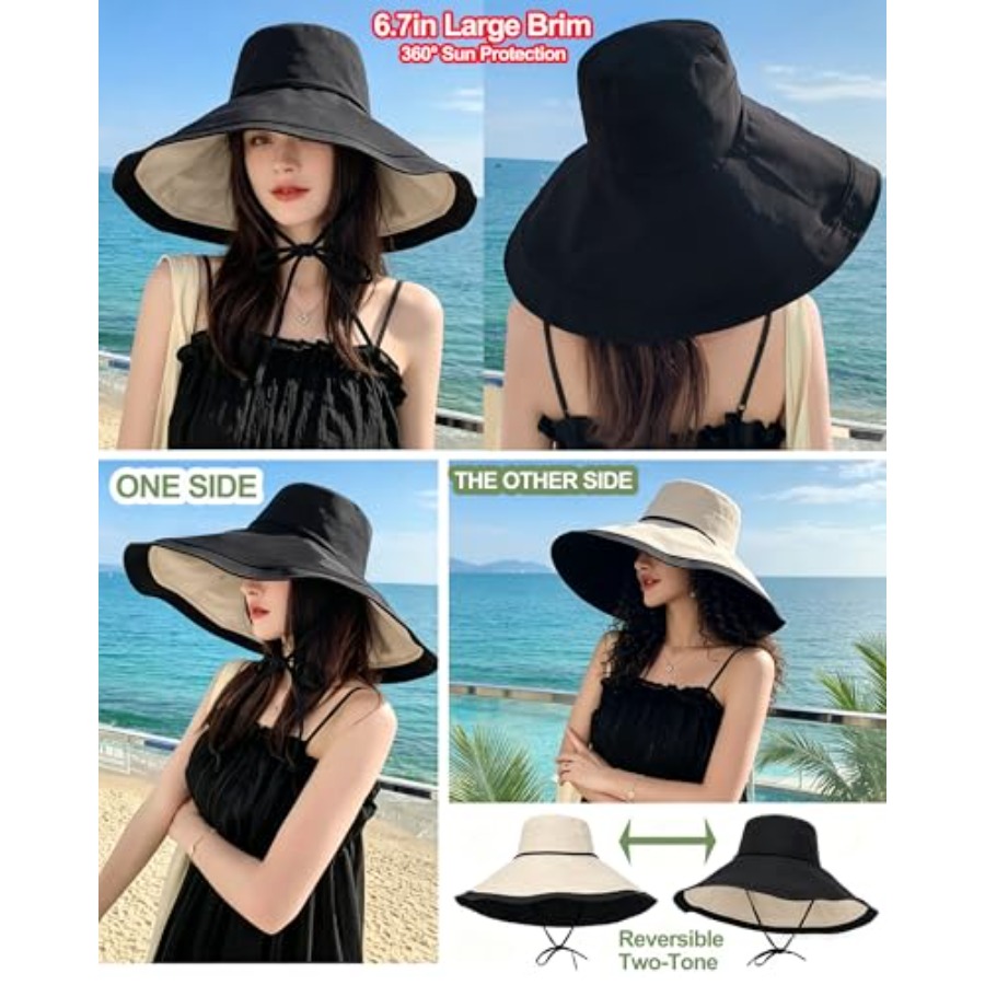 Extra Wide-Brim Sun Hats Women - Packable Hat Nylon avis et prix