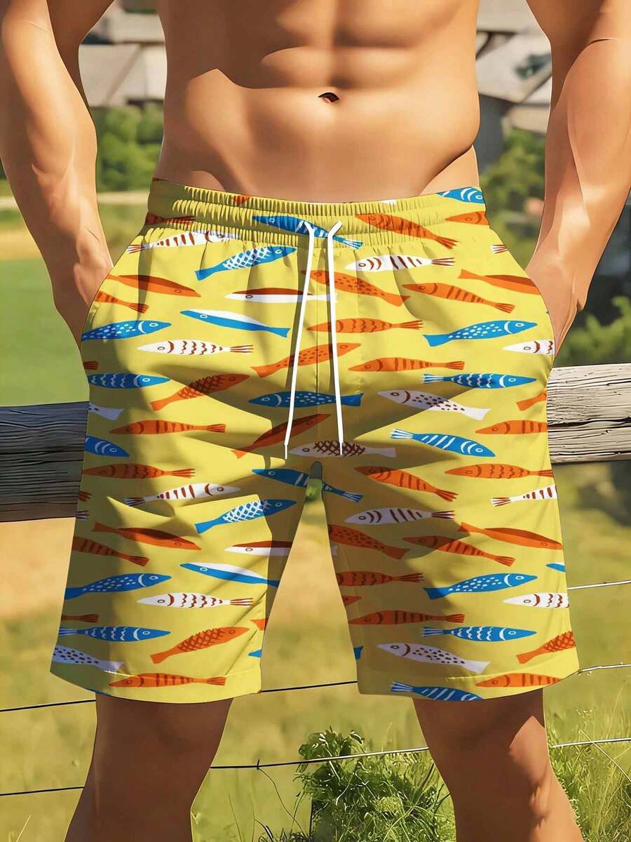 Colorful Fish Pattern Swim Tru - Swim Trunk Quick Dry avis et prix