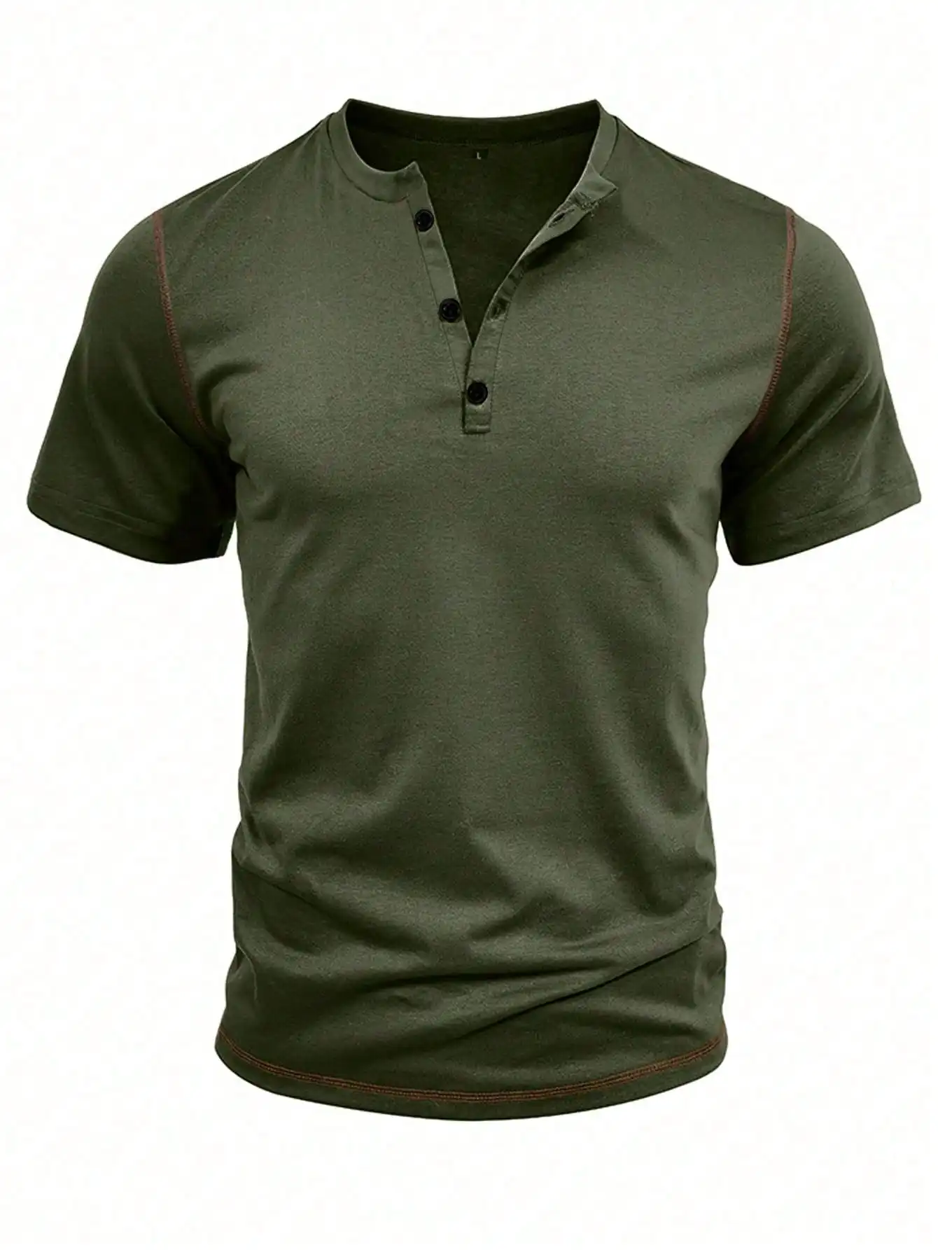 Mens Cotton Henley Neck Short  - Shirt Camp Collar avis et prix