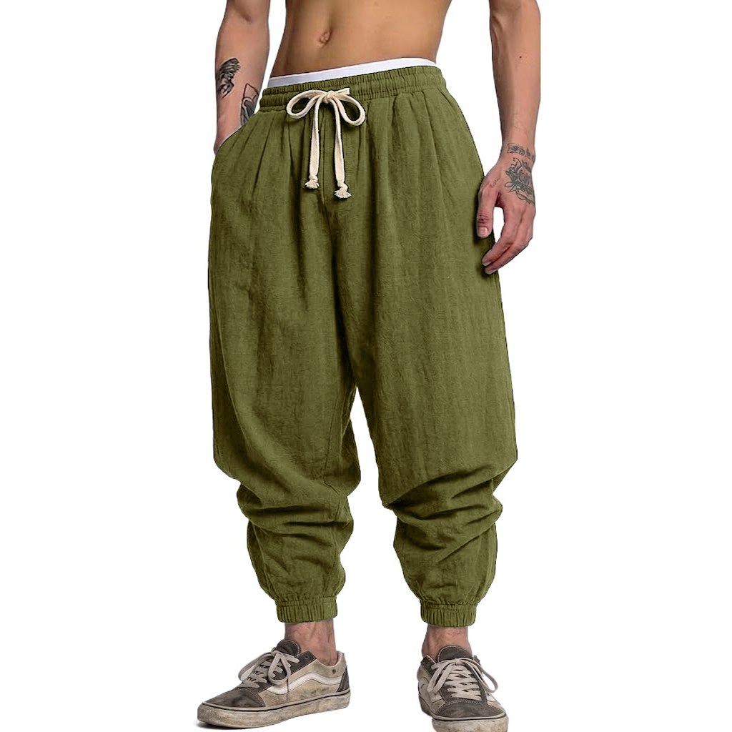 Korean Cotton Linen Trousers A - Short Linen Drawstring avis et prix