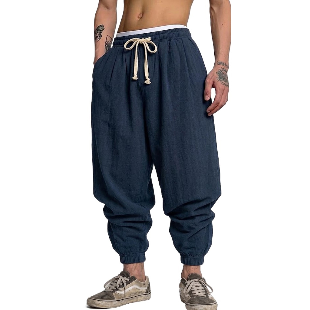 Korean Cotton Linen Trousers A - Short Linen Drawstring avis et prix
