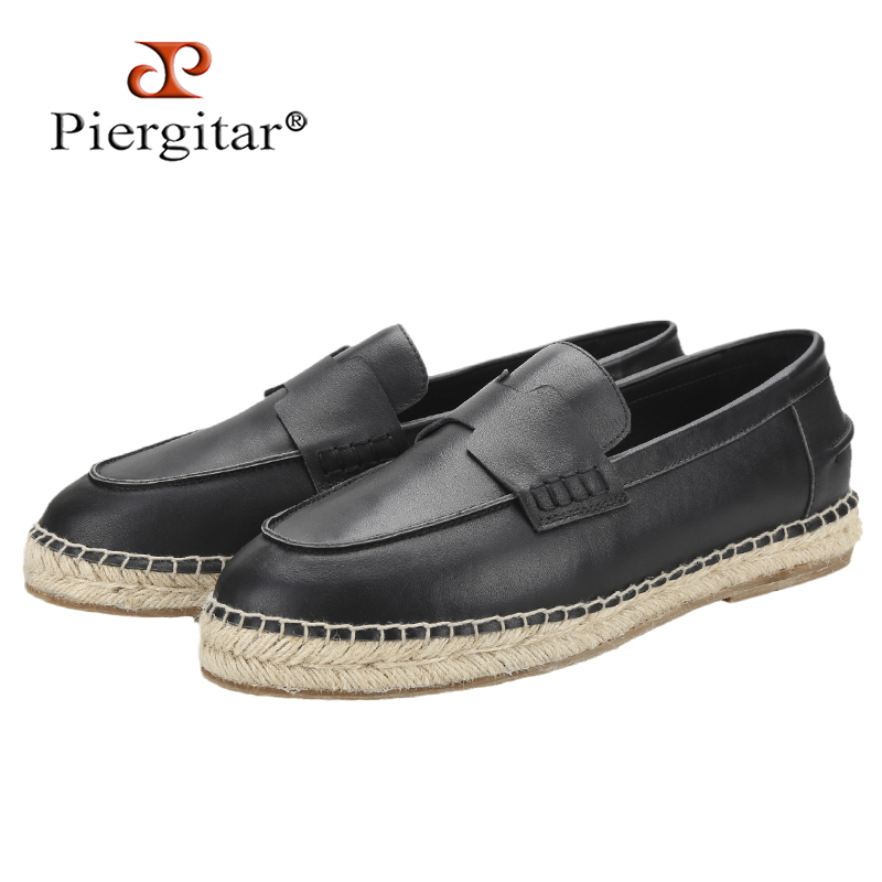 Piegitar Black Genuine Leather - Espadrille Slip On avis et prix