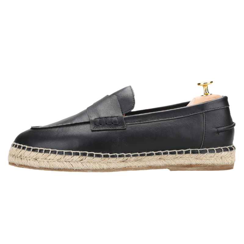Piegitar Black Genuine Leather - Espadrille Slip On avis et prix