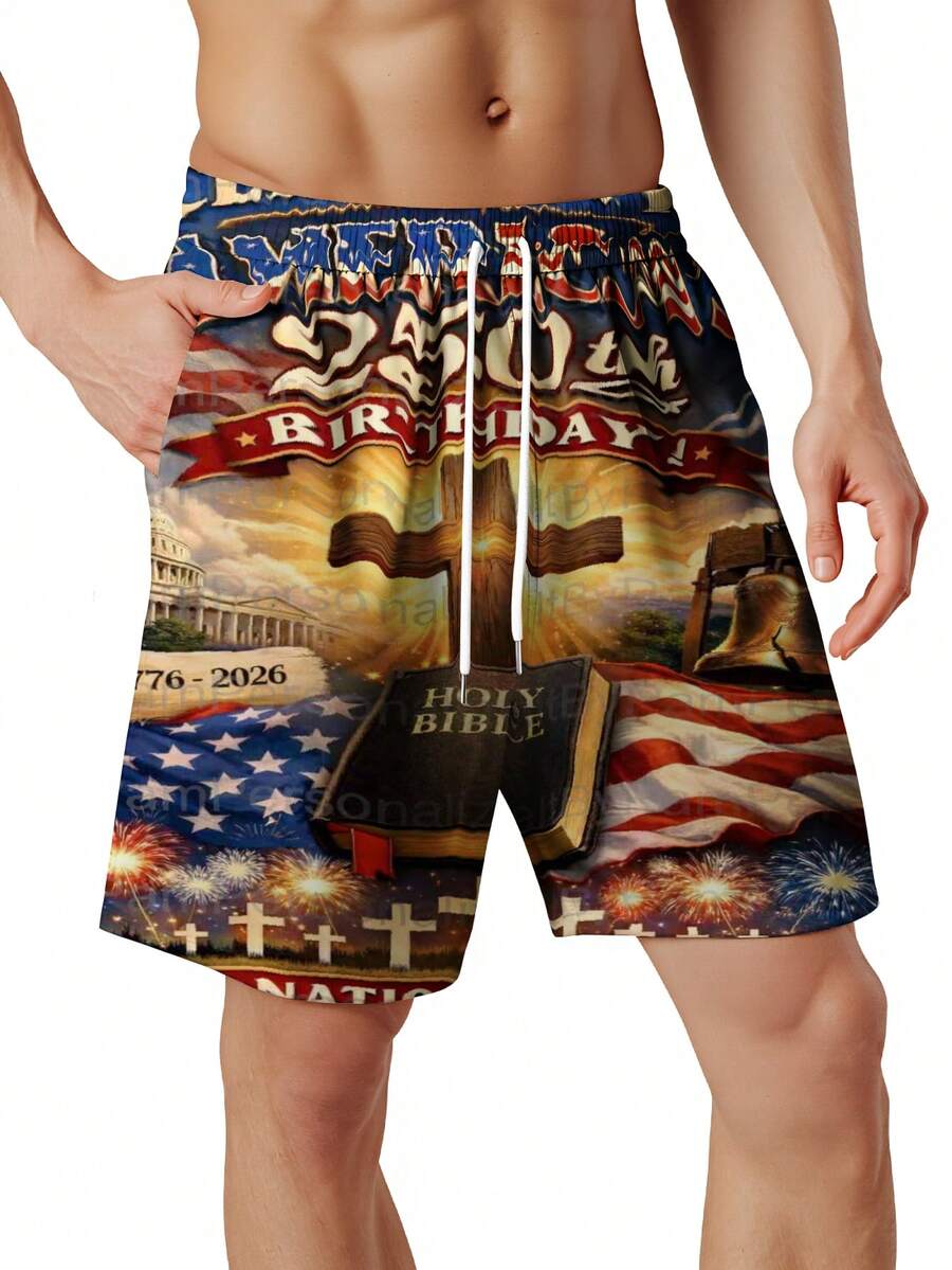 Mens Patriotic Swim Trunks 250 - Swim Trunk Quick Dry avis et prix