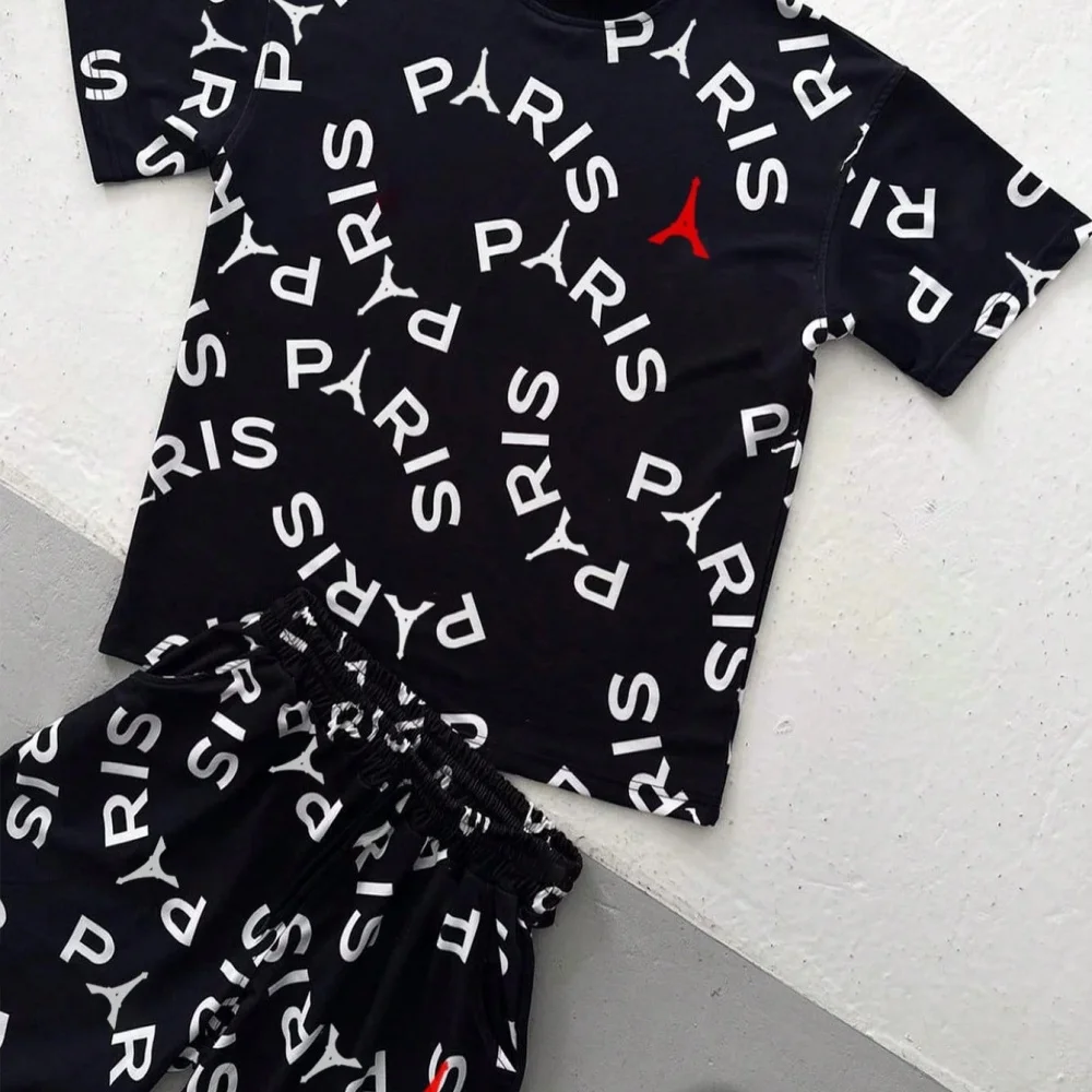 Men Letter Print Round Neck Sh - Tee Graphic Print avis et prix