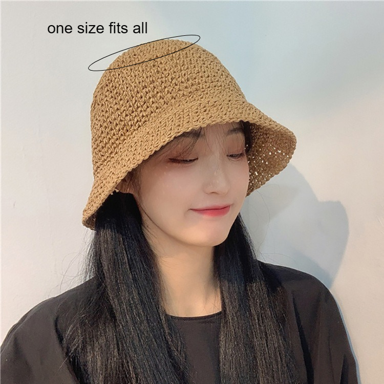 Foldable Handmade Woven Bucket - Bucket Hat Straw avis et prix