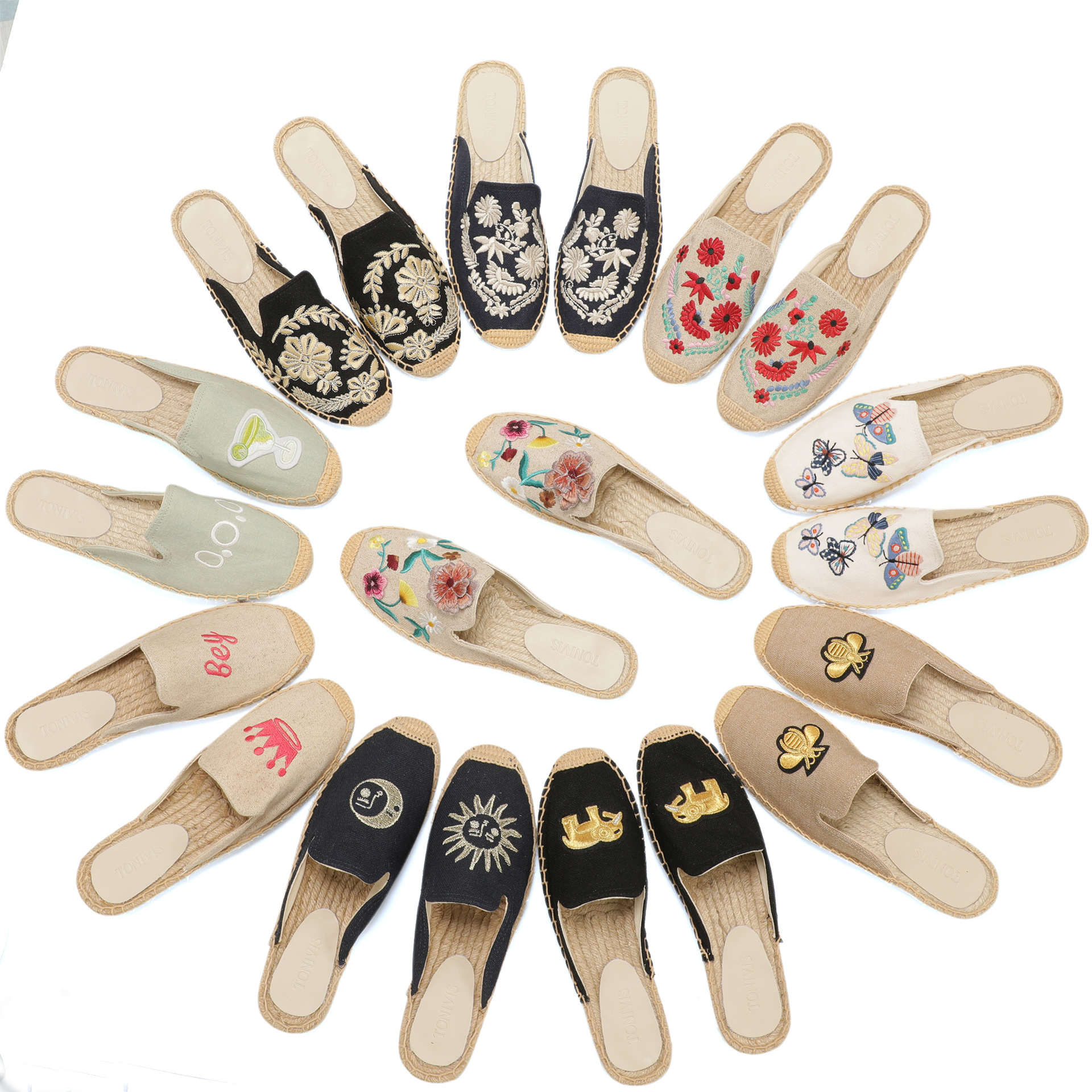 Women Floral Embroidered Espad - Espadrille Slip On avis et prix