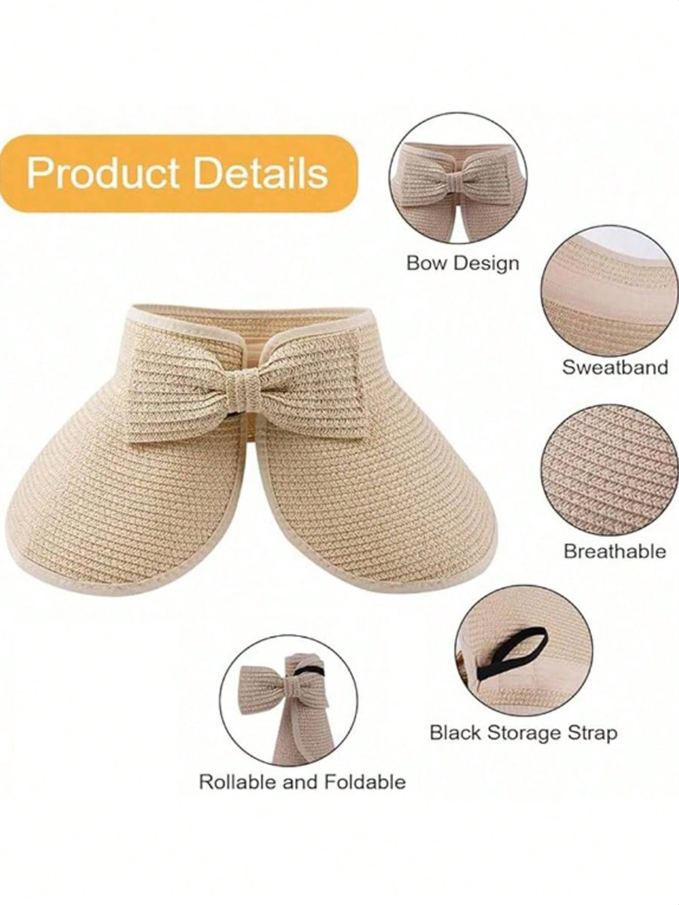 Sun Visor Hats For Women Wide  - Packable Hat Nylon avis et prix