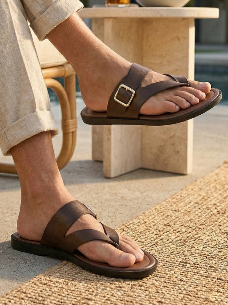 Outside Summer Mens Flat Shoes - Flip Flop Leather Men avis et prix