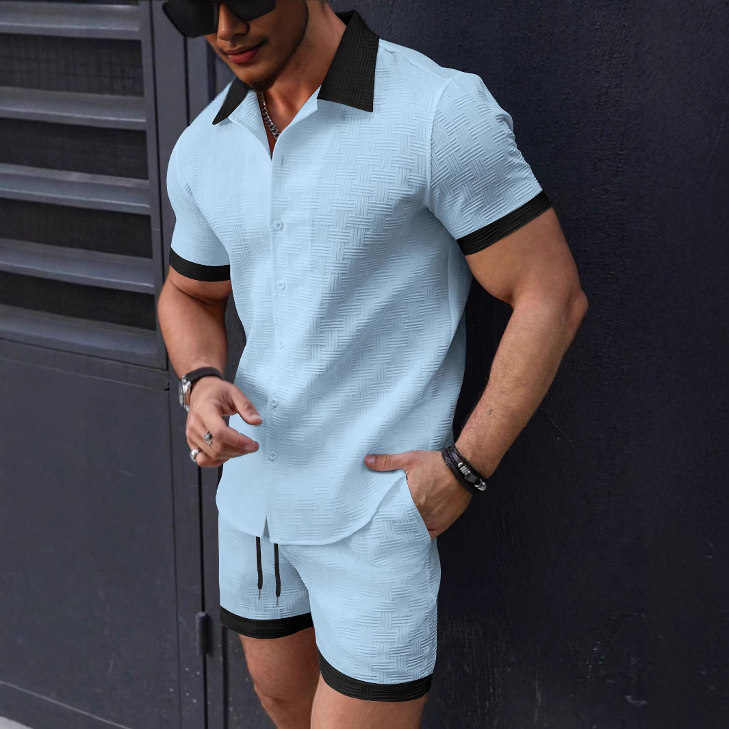 Matching Sets Trend Men Suit   - Short Linen Drawstring avis et prix