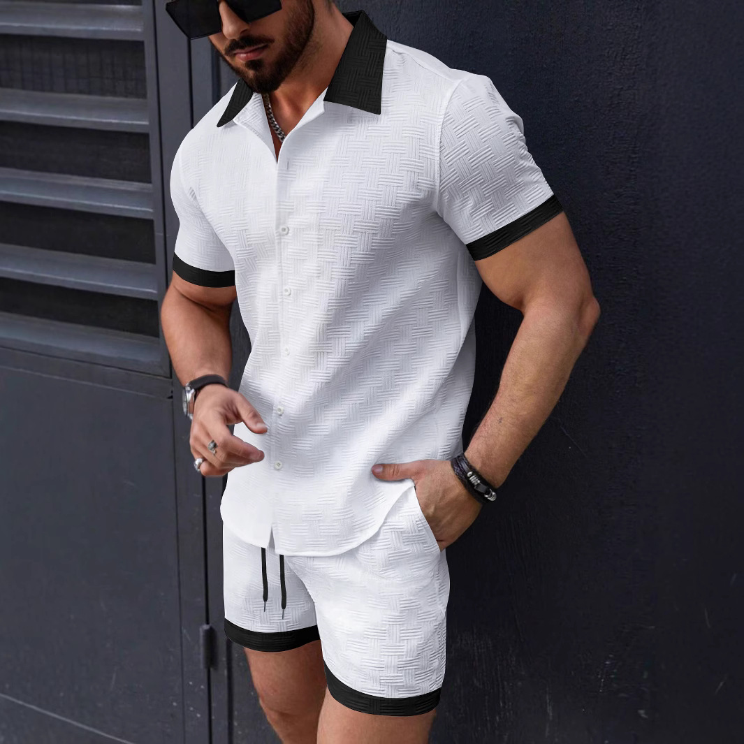 Matching Sets Trend Men Suit   - Short Linen Drawstring avis et prix