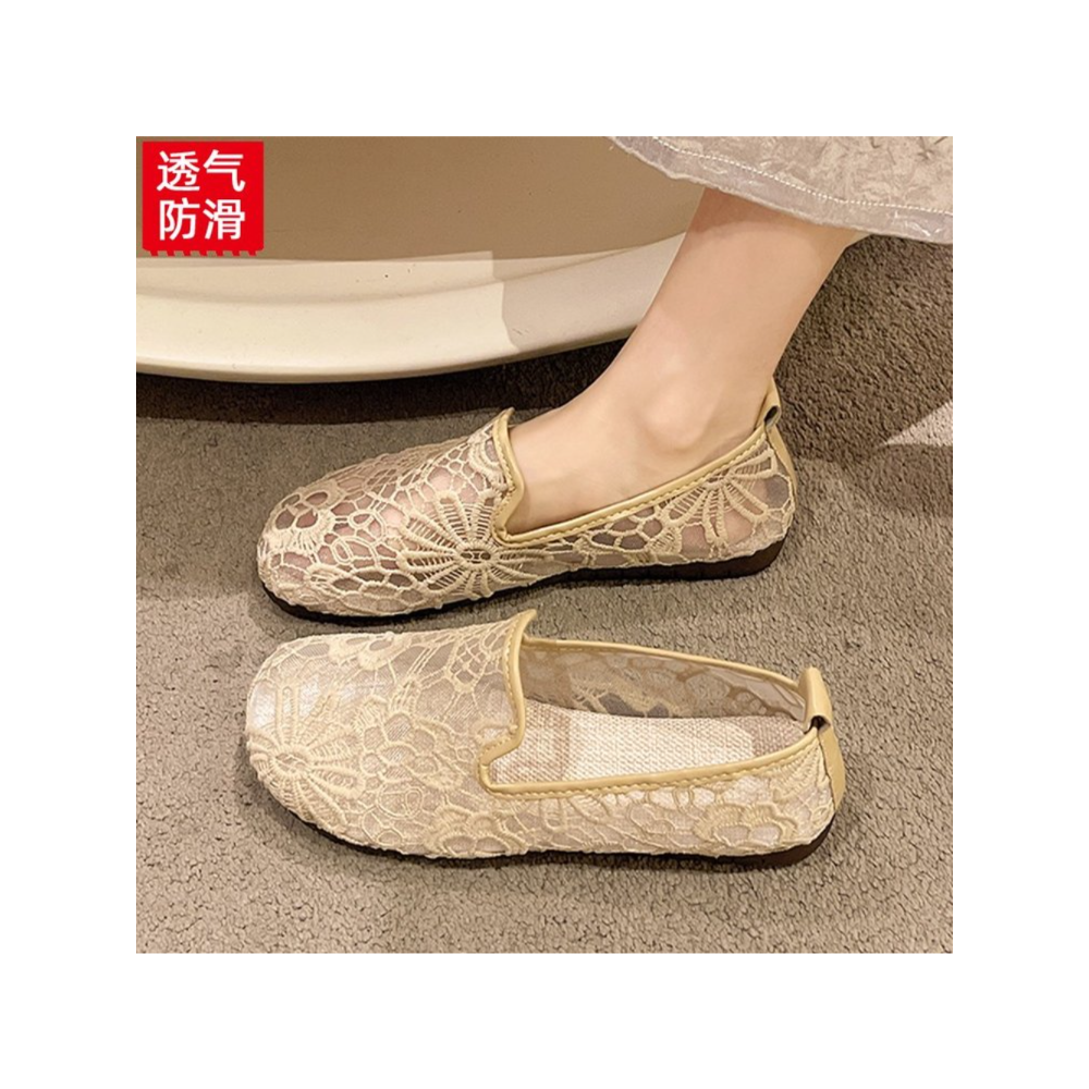 Chic Lace Mesh Hollow Out Espa - Espadrille Slip On avis et prix