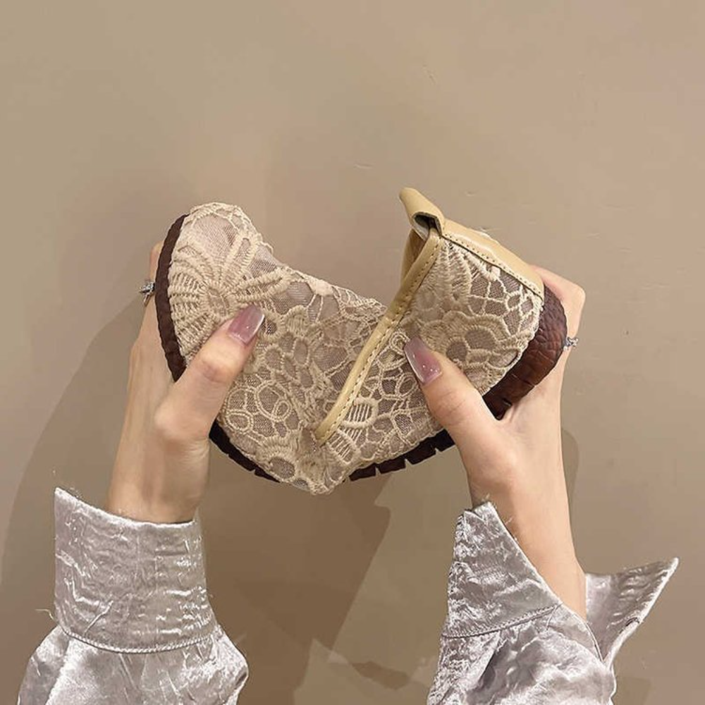 Chic Lace Mesh Hollow Out Espa - Espadrille Slip On avis et prix