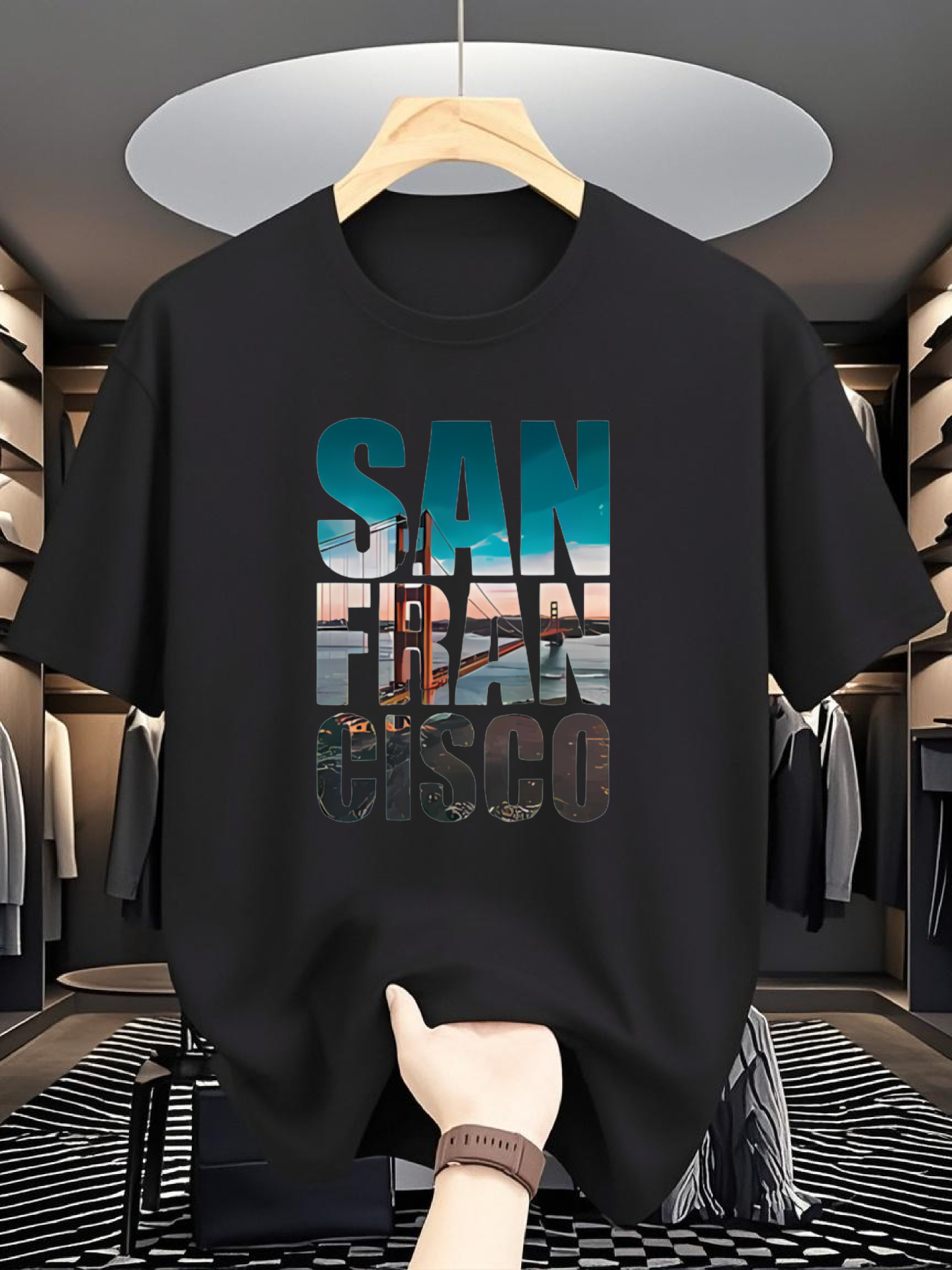 Men's SAN FRAN CISCO Graphic T - Tee Graphic Print avis et prix