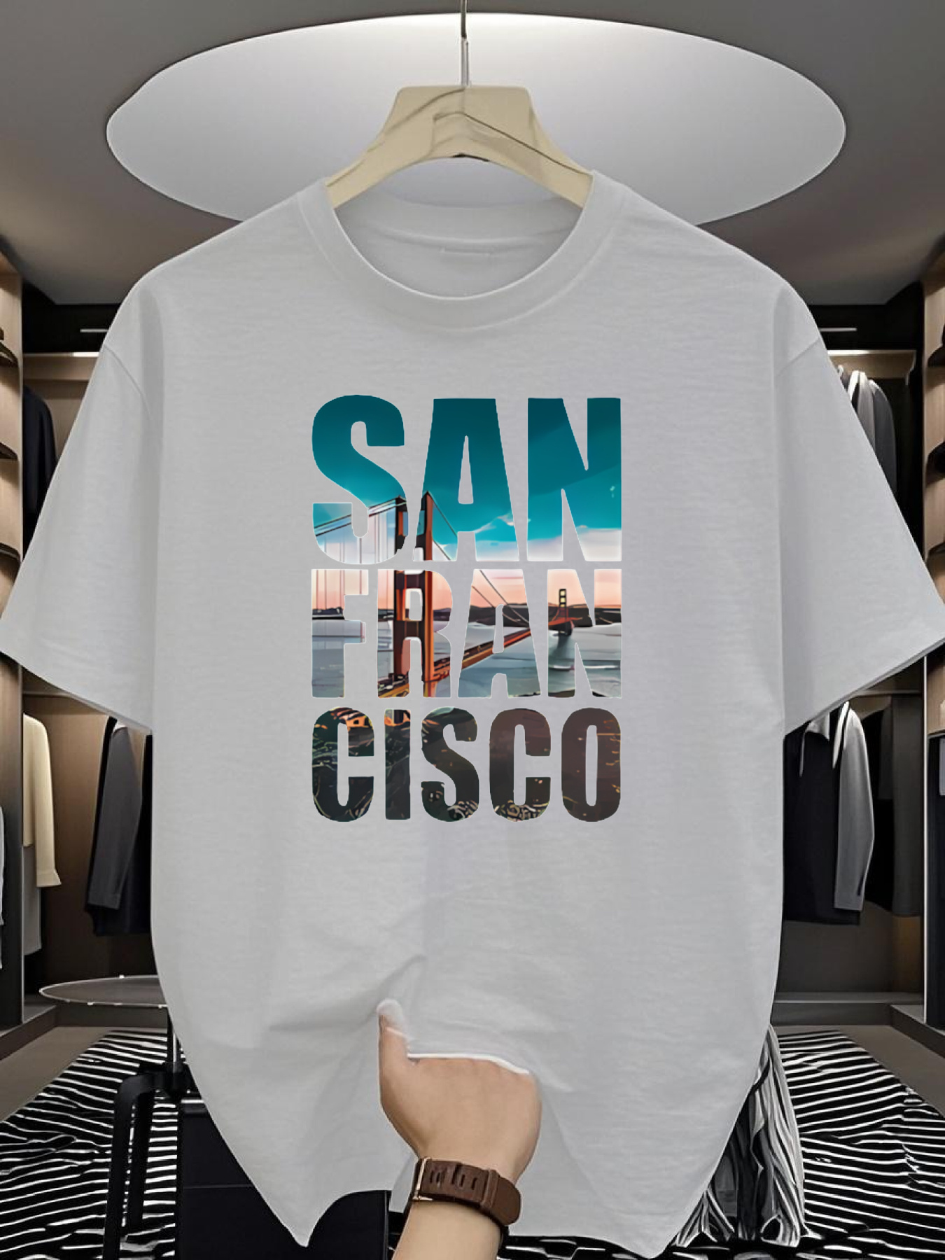 Men's SAN FRAN CISCO Graphic T - Tee Graphic Print avis et prix
