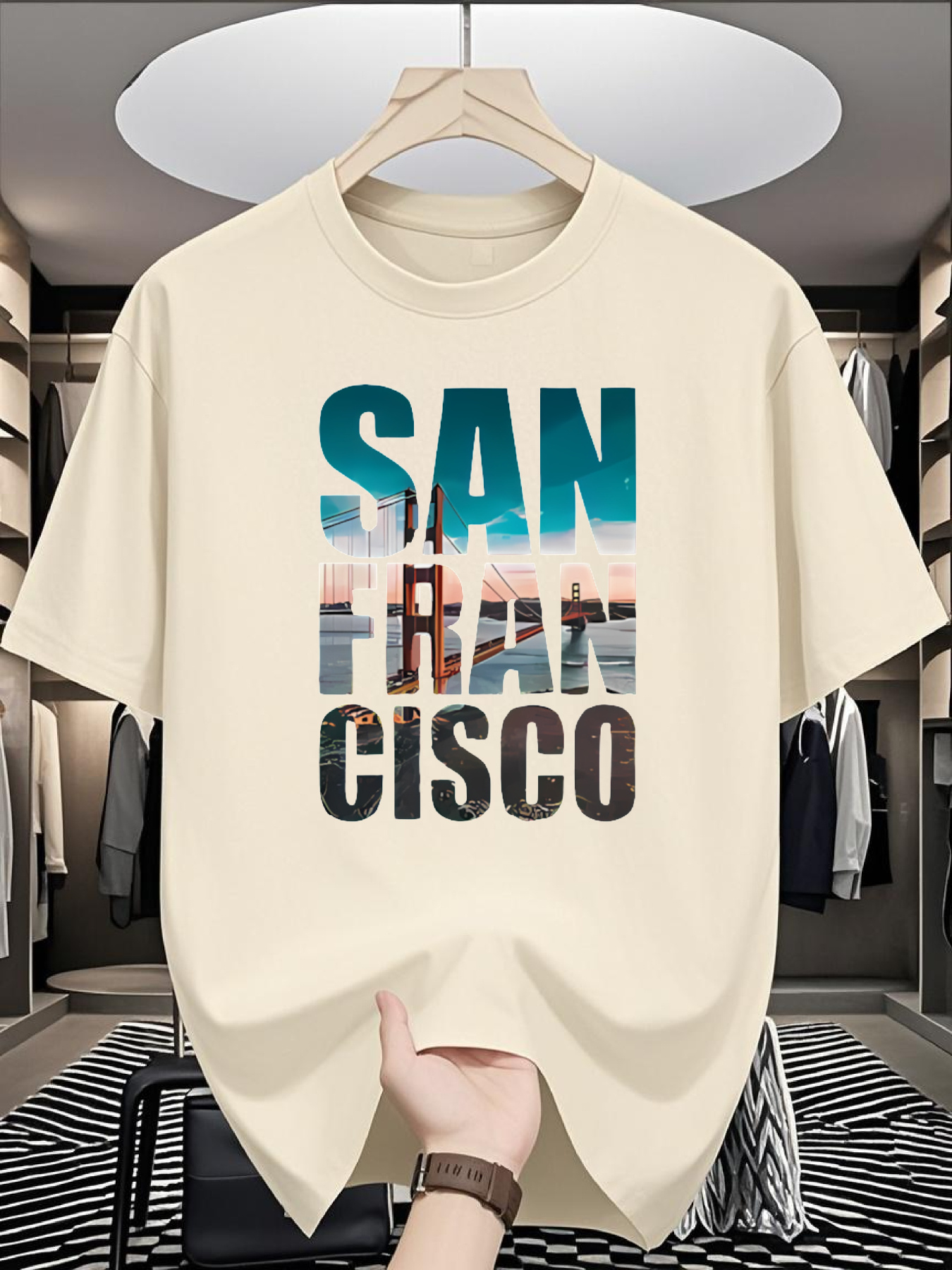 Men's SAN FRAN CISCO Graphic T - Tee Graphic Print avis et prix