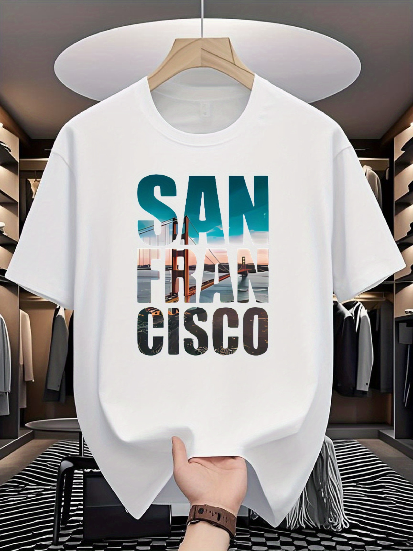 Men's SAN FRAN CISCO Graphic T - Tee Graphic Print avis et prix