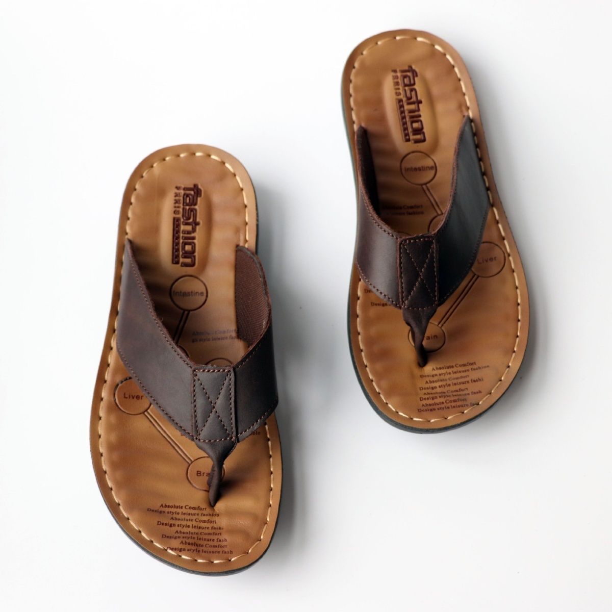 Summer Shoes Men Slippers Genu - Flip Flop Leather Men avis et prix