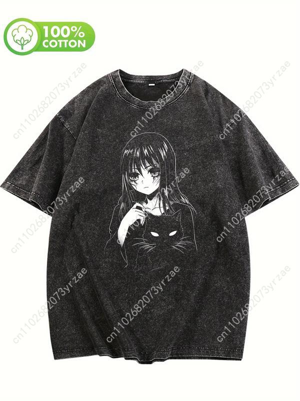 Black Cat Patterns Retro Tshir - Linen Shirt Breathable avis et prix